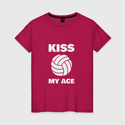 Футболка хлопковая женская Kiss - My Ace, цвет: маджента