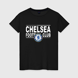 Футболка хлопковая женская Chelsea Football Club Челси, цвет: черный