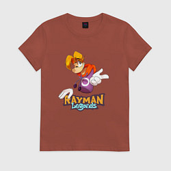 Футболка хлопковая женская Rayman Legends, цвет: кирпичный