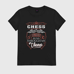 Женская футболка Шахматная кровь течет по моим венам