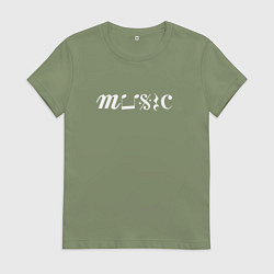 Женская футболка Music Белая Портрет