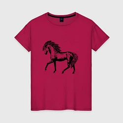 Женская футболка Мустанг Лошадь