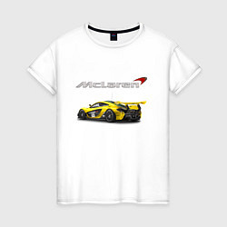 Футболка хлопковая женская McLaren Motorsport Racing Team!, цвет: белый
