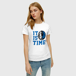 Футболка хлопковая женская It Is Dallas Mavericks Time Даллас Мэверикс, цвет: белый — фото 2