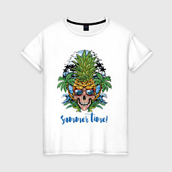 Женская футболка Summer time Cool skull