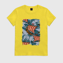 Женская футболка Драккары Морской бой