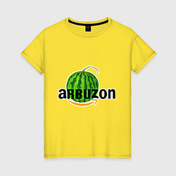 Футболка хлопковая женская Арбузон, цвет: желтый