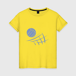 Футболка хлопковая женская Volleyball Block, цвет: желтый