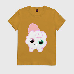 Футболка хлопковая женская Toca Kitchen котик, цвет: горчичный