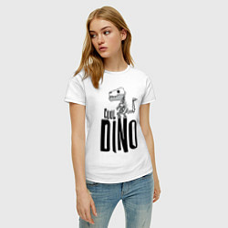 Футболка хлопковая женская Cool Dino!, цвет: белый — фото 2