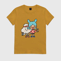 Футболка хлопковая женская Toca Mystery House 3, цвет: горчичный
