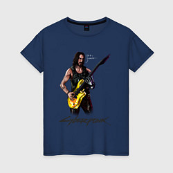 Женская футболка Cyberpunk 2077 Johnny гитарист