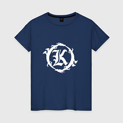 Футболка хлопковая женская Кукрыниксы логотип, цвет: тёмно-синий