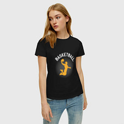 Футболка хлопковая женская Basketball Dunk, цвет: черный — фото 2