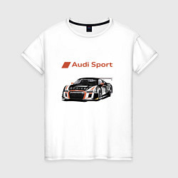 Футболка хлопковая женская Audi Motorsport Racing team, цвет: белый
