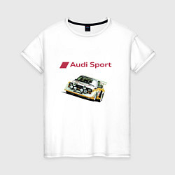 Футболка хлопковая женская Audi Racing team Power, цвет: белый