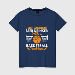 Футболка хлопковая женская Beer & Basket, цвет: тёмно-синий