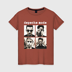 Футболка хлопковая женская DEPECHE MODE ДЕПЕШ МОД, цвет: кирпичный