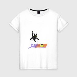 Женская футболка Летающий кот Кот и мышь