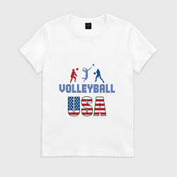 Женская футболка USA - Volleyball