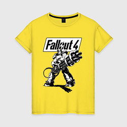 Футболка хлопковая женская Fallout 4 Hero!, цвет: желтый