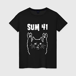 Женская футболка SUM41 РОК КОТ