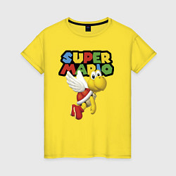 Футболка хлопковая женская Super Mario Koopa Troopa, цвет: желтый