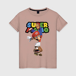 Женская футболка Mario and Goomba Super Mario