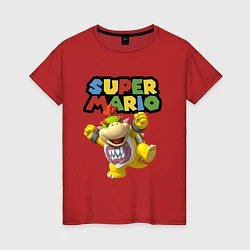 Футболка хлопковая женская Bowser Junior Super Mario, цвет: красный
