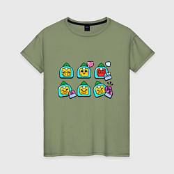 Женская футболка Значки на Спраута Пины Бравл Старс Sprout