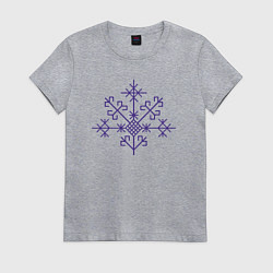 Футболка хлопковая женская Оберег дерево мира, цвет: меланж