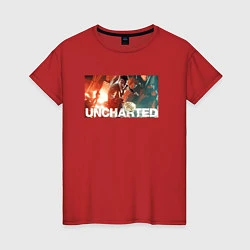 Футболка хлопковая женская Uncharted 4: A Thiefs End, цвет: красный