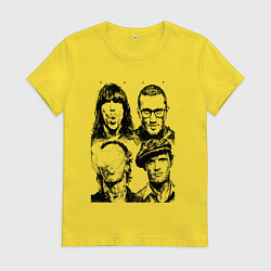 Футболка хлопковая женская RHCP faces, цвет: желтый