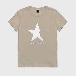 Футболка хлопковая женская David bowie,, цвет: миндальный