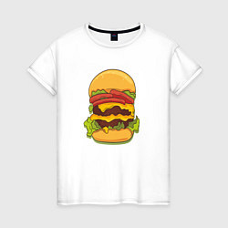 Женская футболка Самый вкусный гамбургер