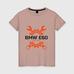 Футболка хлопковая женская BMW E60, цвет: пыльно-розовый