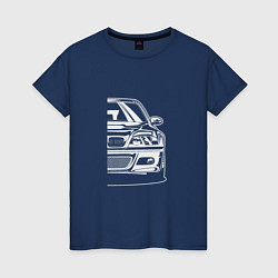Футболка хлопковая женская BMW - Car, цвет: тёмно-синий