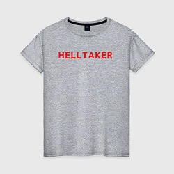 Футболка хлопковая женская Helltaker logo, цвет: меланж