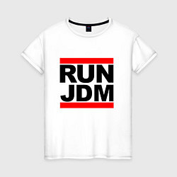 Футболка хлопковая женская Run JDM Japan, цвет: белый