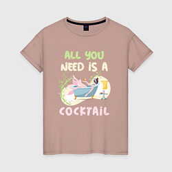 Женская футболка All you need is cocktail
