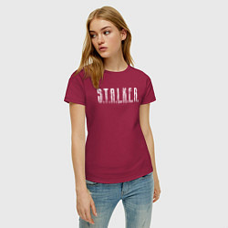 Футболка хлопковая женская S T A L K E R - Logo, цвет: маджента — фото 2