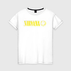 Футболка хлопковая женская Nirvana logo, цвет: белый