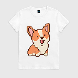 Женская футболка Корги из пикселей