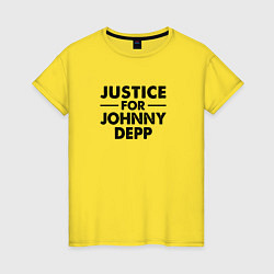 Футболка хлопковая женская Справедливость для Джонни Деппа, цвет: желтый
