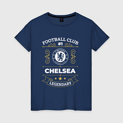 Футболка хлопковая женская Chelsea FC 1, цвет: тёмно-синий