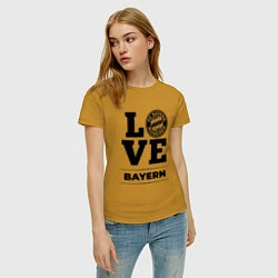 Футболка хлопковая женская Bayern Love Классика, цвет: горчичный — фото 2