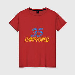 Футболка хлопковая женская 35 Champions, цвет: красный
