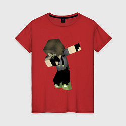Футболка хлопковая женская Minecraft Dab Hero, цвет: красный