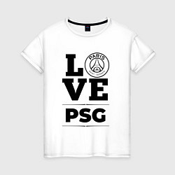 Футболка хлопковая женская PSG Love Классика, цвет: белый