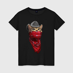 Женская футболка Cool kitten in a bandana